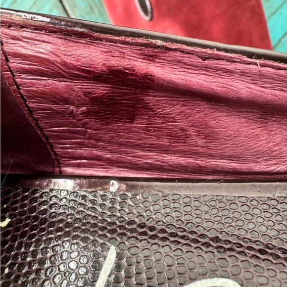 Kate & Mel Burgundy Red Leather Suede Slip On Flat Loafers Size 39 - Picture 5 of 11